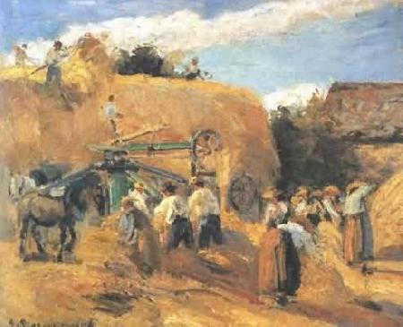Camille Pissarro Threshing Machine oil painting image